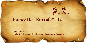 Horovitz Kornélia névjegykártya